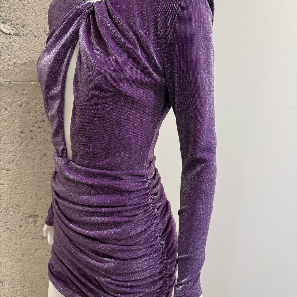 Elegant Sparkle Purple Dress - Picture 4 of 5
